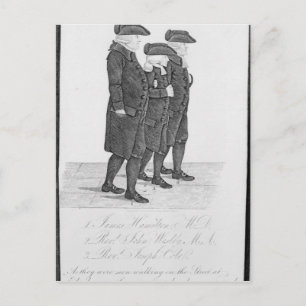 John Wesley walking in Edinburgh between James Postcard