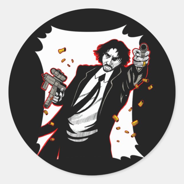 John Wick  Classic Round Sticker (Front)