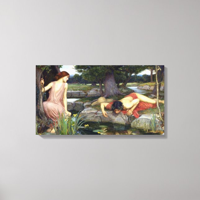 John William Waterhouse Echo and Narcissus Canvas Print (Front)