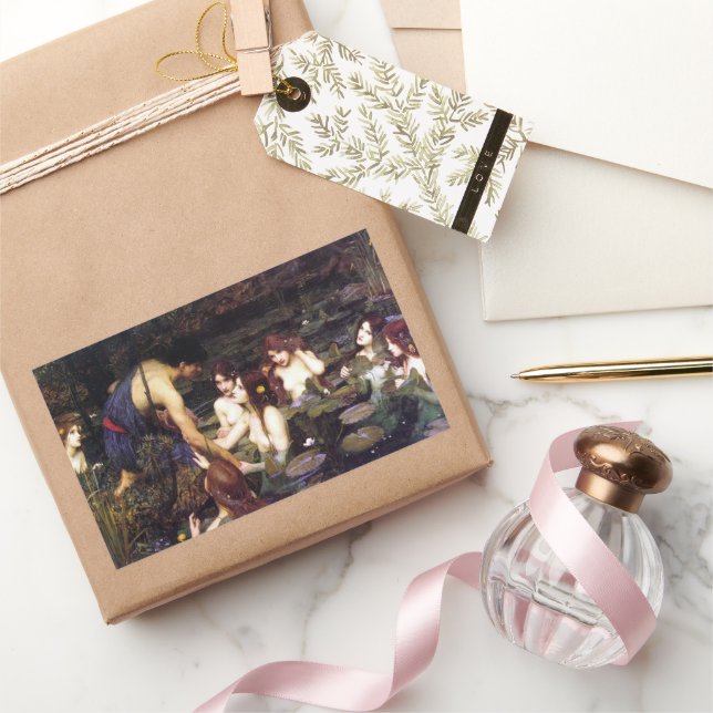 John William Waterhouse Hylas and the Nymphs Rectangular Sticker (Gifting)