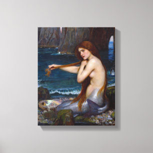 John William Waterhouse Mermaid Art Wrapped Canvas