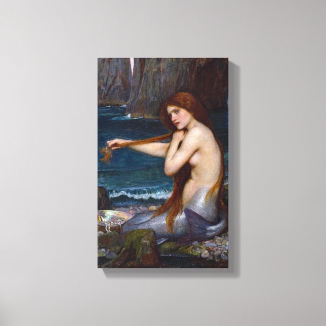John William Waterhouse Mermaid Art Wrapped Canvas (Front)