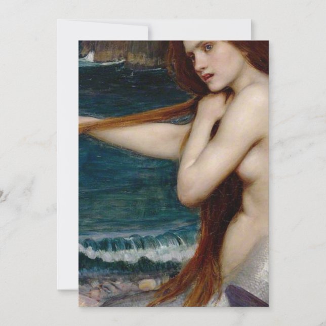 John William Waterhouse Mermaid Invitation (Front)