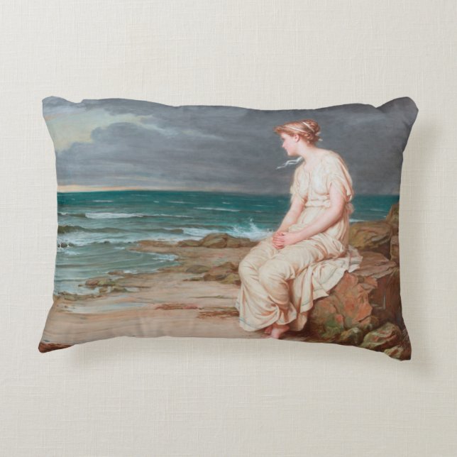 John William Waterhouse Miranda Accent Pillow (Back)