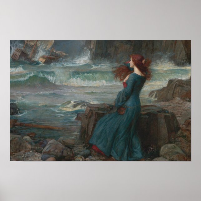 John William Waterhouse - Miranda - The Tempest Poster (Front)