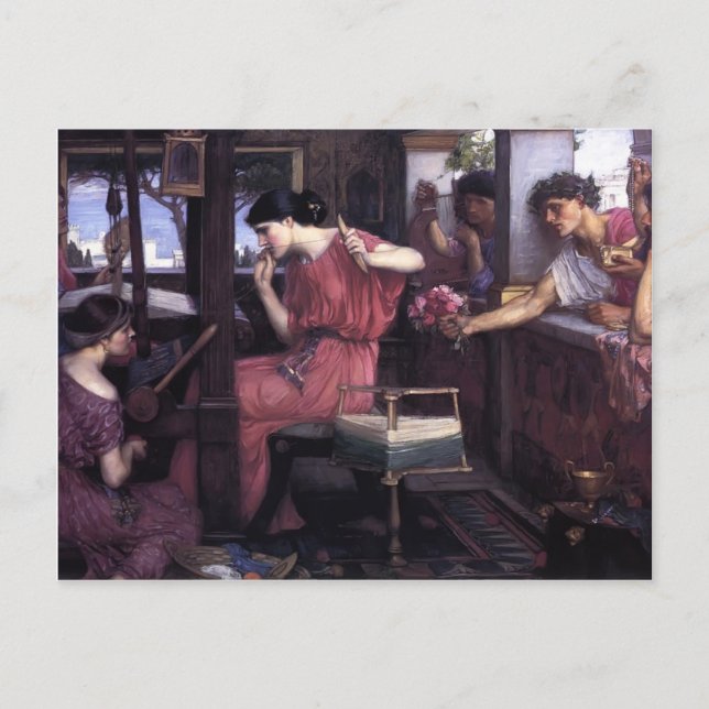 John William Waterhouse- Penelope and the Suitors Postcard (Front)