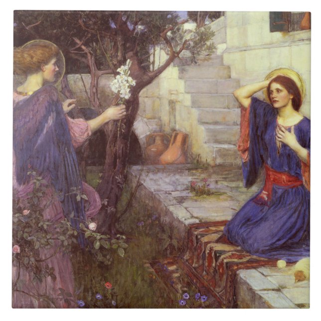 John William Waterhouse - The Annunciation Tile (Front)