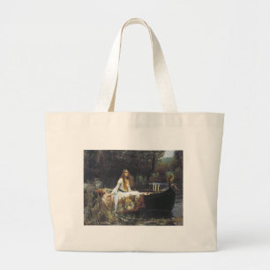 John William Waterhouse The Lady of Shallot 1888 Large Tote Bag