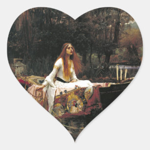 John William Waterhouse The Lady Of Shalott Heart Sticker