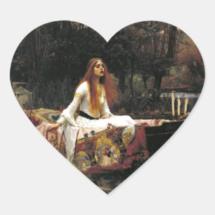 John William Waterhouse The Lady Of Shalott Heart Sticker