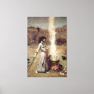 John William Waterhouse - The Magic Circle Canvas Print
