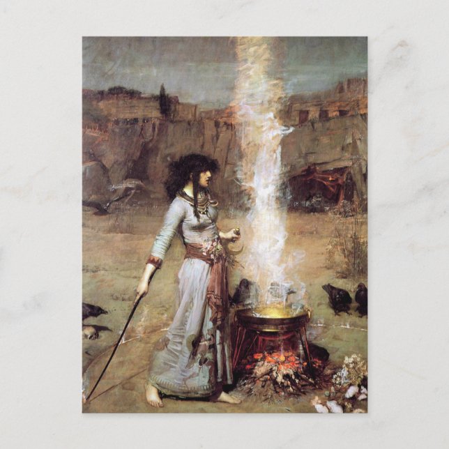 John William Waterhouse The Magic Circle Postcard (Front)