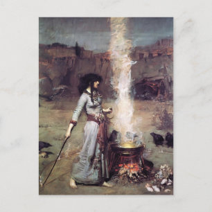 John William Waterhouse- The Magic Circle Postcard