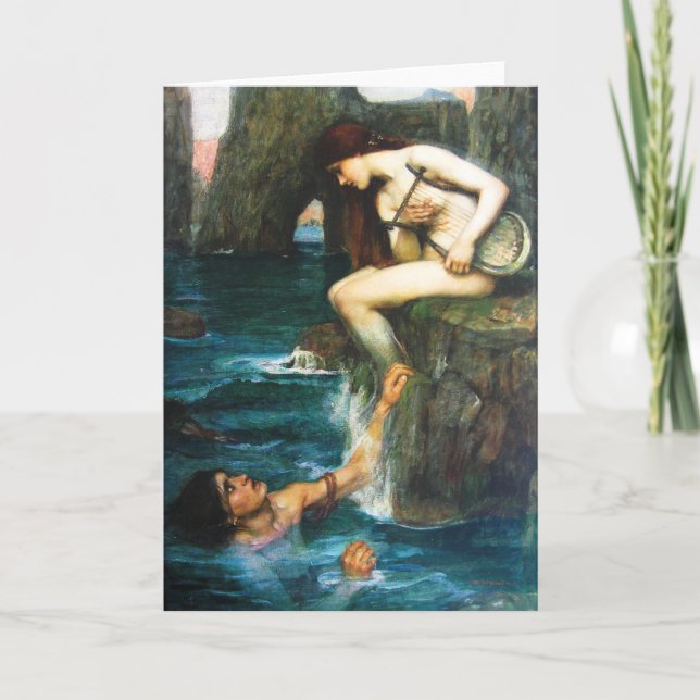 John William Waterhouse The Siren Greeting Card (Front)