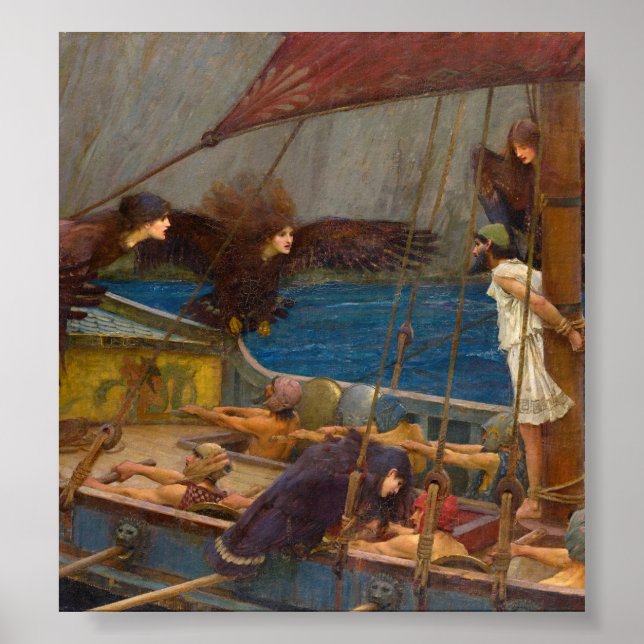 John William Waterhouse - Ulysses and the Sirens Poster (Front)