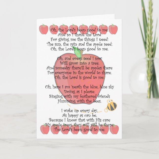 Johnny Appleseed Day September 26 Holiday Card (Front)