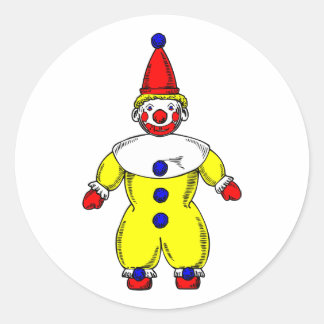 Johnny Automatic Clown Cartoon Classic Round Sticker