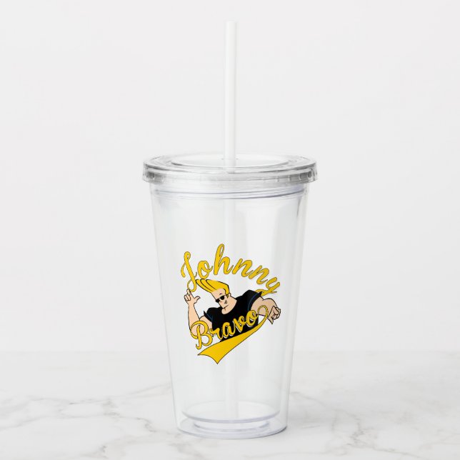 Johnny Bravo Athletic Graphic Acrylic Tumbler (Front)