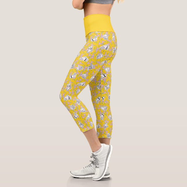 Johnny Bravo Characters Pattern Capri Leggings (Left)