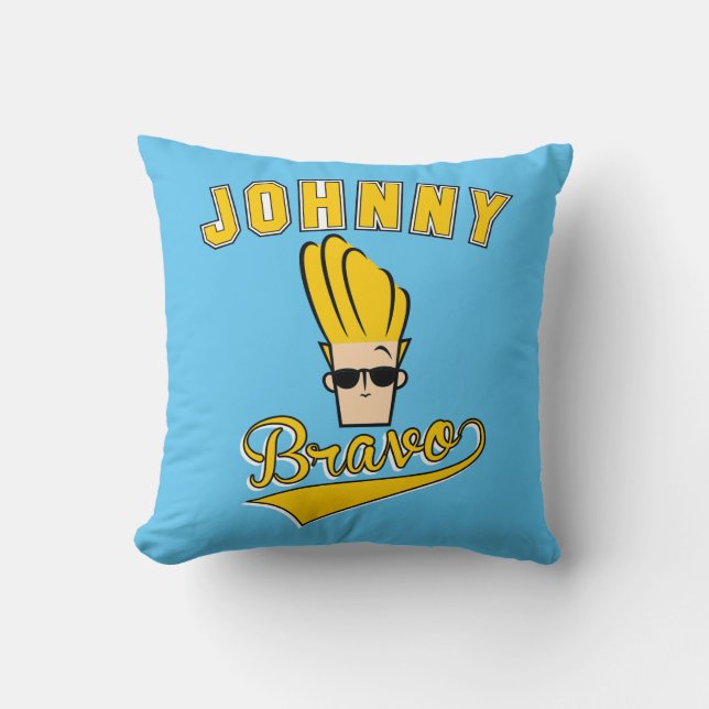 Johnny Bravo Collegiate Graphic Cushion (Front)