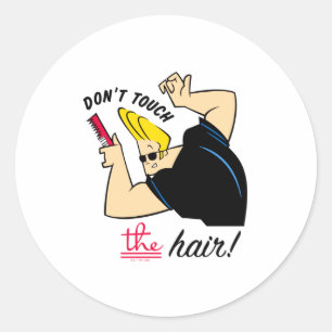 Johnny Bravo Comb Dont Touch The Hair  Classic Round Sticker