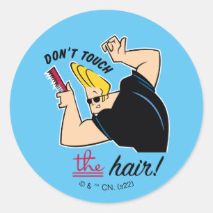 Johnny Bravo Comb - Don't Touch The Hair! Classic Round Sticker