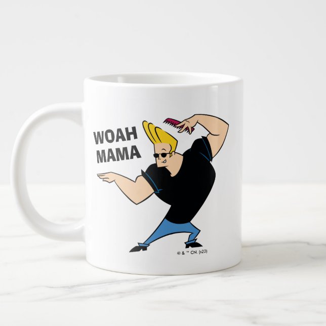 Johnny Bravo Combing Hair Large Coffee Mug (Left)