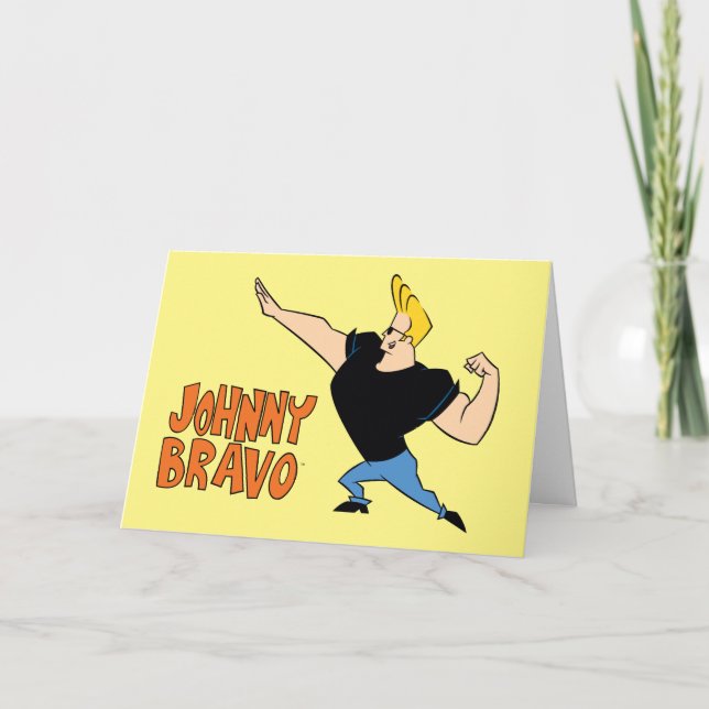 Johnny Bravo Flexing Card (Front)