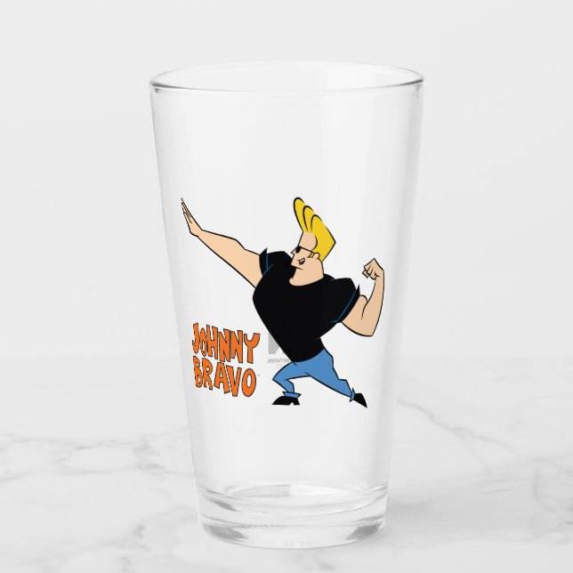 Johnny Bravo Flexing Glass (Front)