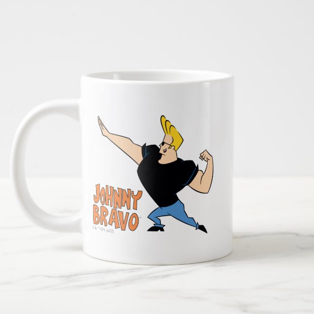 Johnny Bravo Flexing Large Coffee Mug (Left)