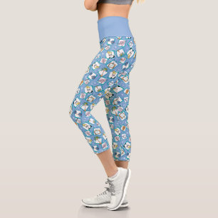 Johnny Bravo Icon Pattern Capri Leggings