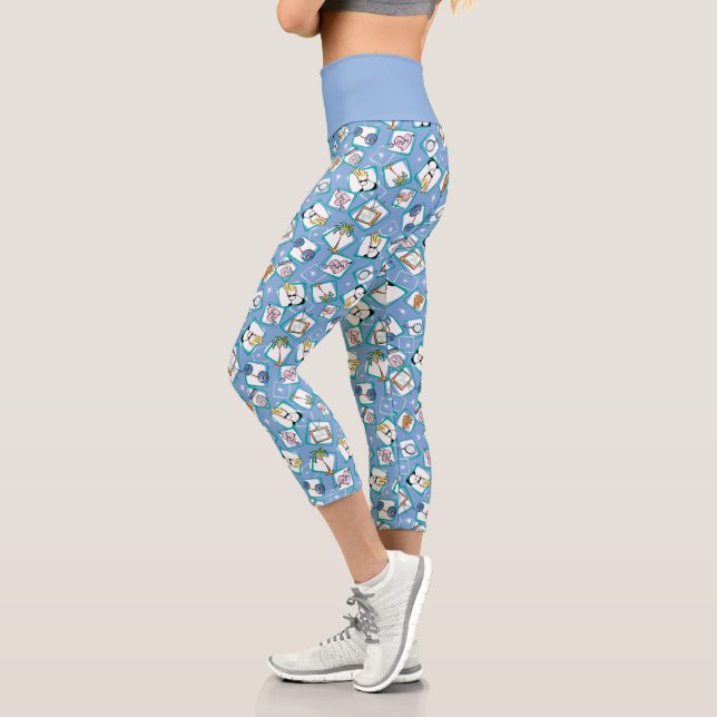 Johnny Bravo Icon Pattern Capri Leggings (Left)