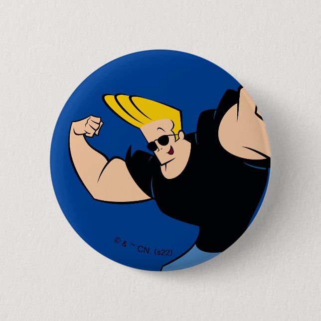 Johnny Bravo Iconic Pose 6 Cm Round Badge (Front)