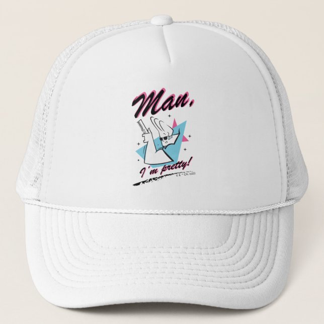 Johnny Bravo - Man I'm Pretty Retro Graphic Trucker Hat (Front)