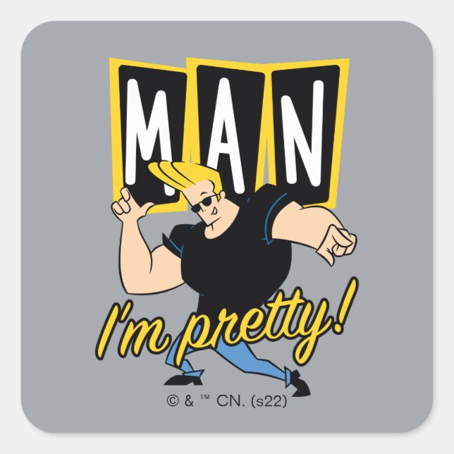 Johnny Bravo - Man I'm Pretty Square Sticker (Front)