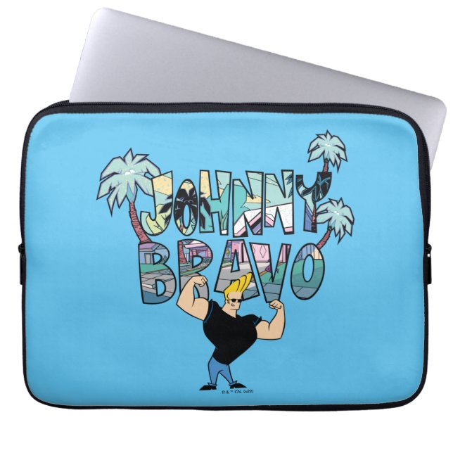 Johnny Bravo Palm Tree Name Laptop Sleeve (Front)