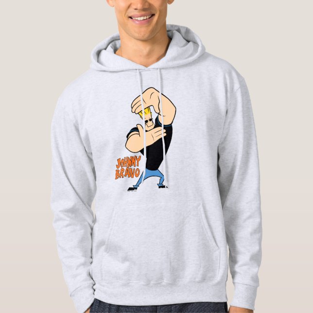 Johnny Bravo Picture Frame Pose Hoodie (Front)