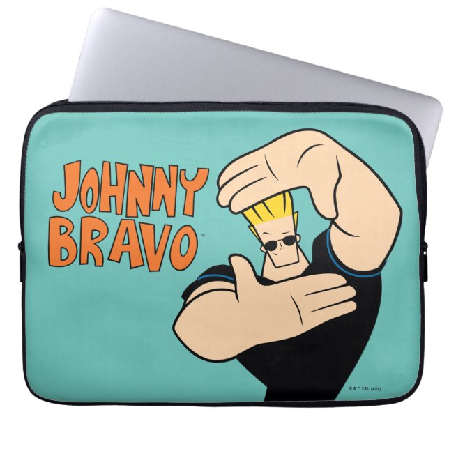 Johnny Bravo Picture Frame Pose Laptop Sleeve (Front)