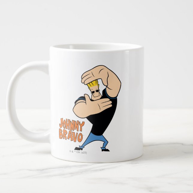 Johnny Bravo Picture Frame Pose Large Coffee Mug (Left)
