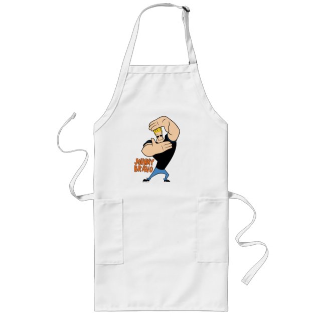 Johnny Bravo Picture Frame Pose Long Apron (Front)