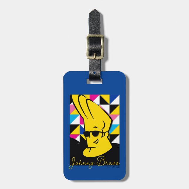 Johnny Bravo Pop Art Graphic Luggage Tag (Front Vertical)