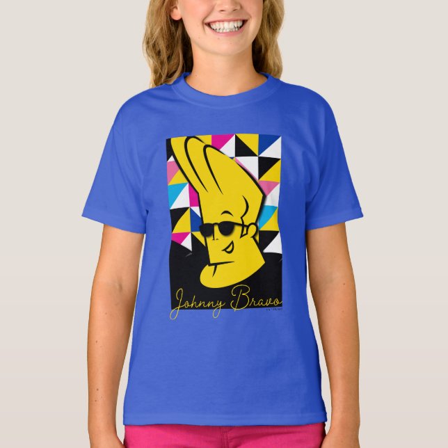 Johnny Bravo Pop Art Graphic T-Shirt (Front)