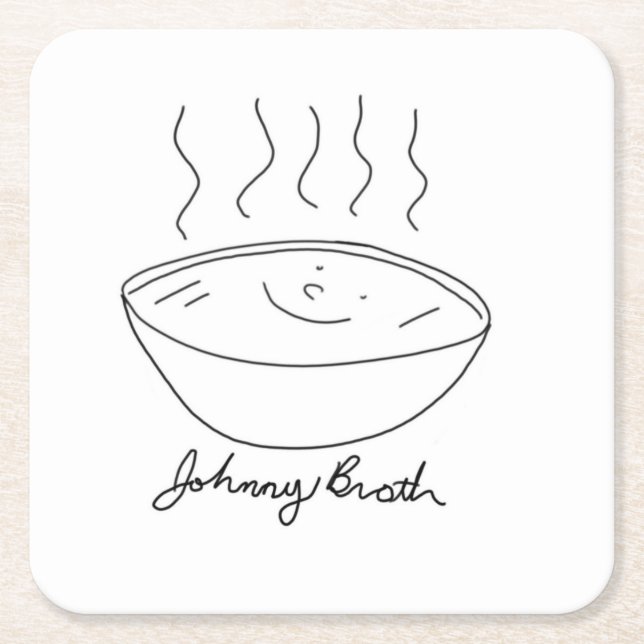 Johnny Broth Paper Coaster (Front)