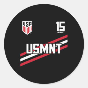 Johnny Cardoso 15 Navy Usmnt Officially Licensed Classic Round Sticker