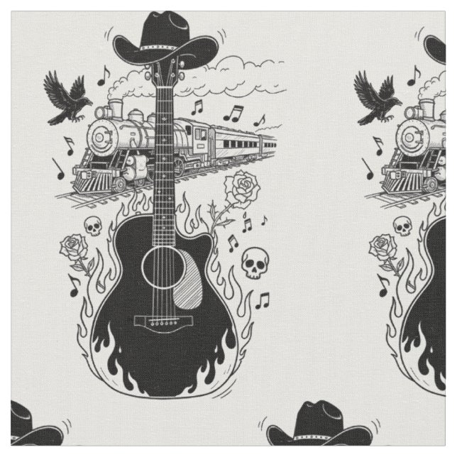 Johnny Cash Fabric (Close Up)
