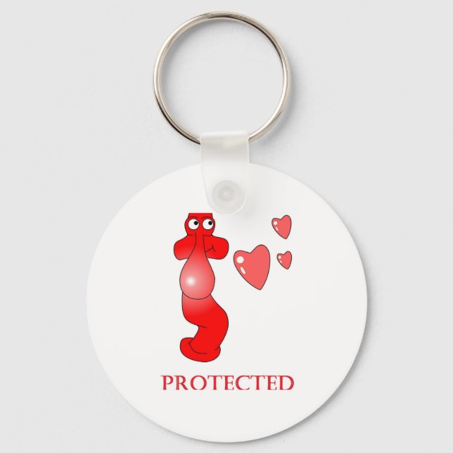 Johnny Condom Protected Hearts Key Ring (Front)
