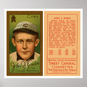 Johnny Evers Cubs Baseball 1911 Poster