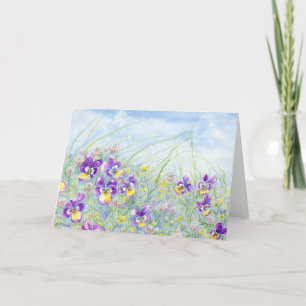 Johnny-Jump-Ups Blank Notecard