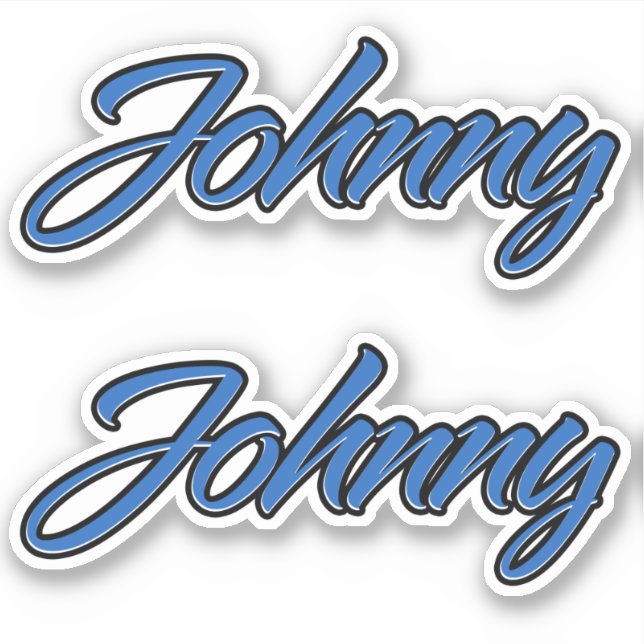 Johnny name blue sticker Sticker Sticker Stickerse (Front)