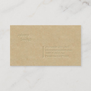 Johnny Sayegh Letterpress Business Card